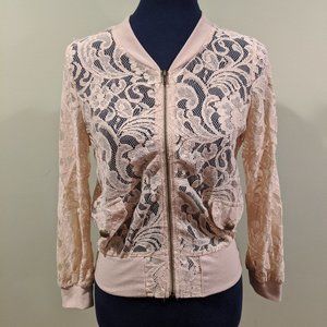 Lace Zip Up Jacket